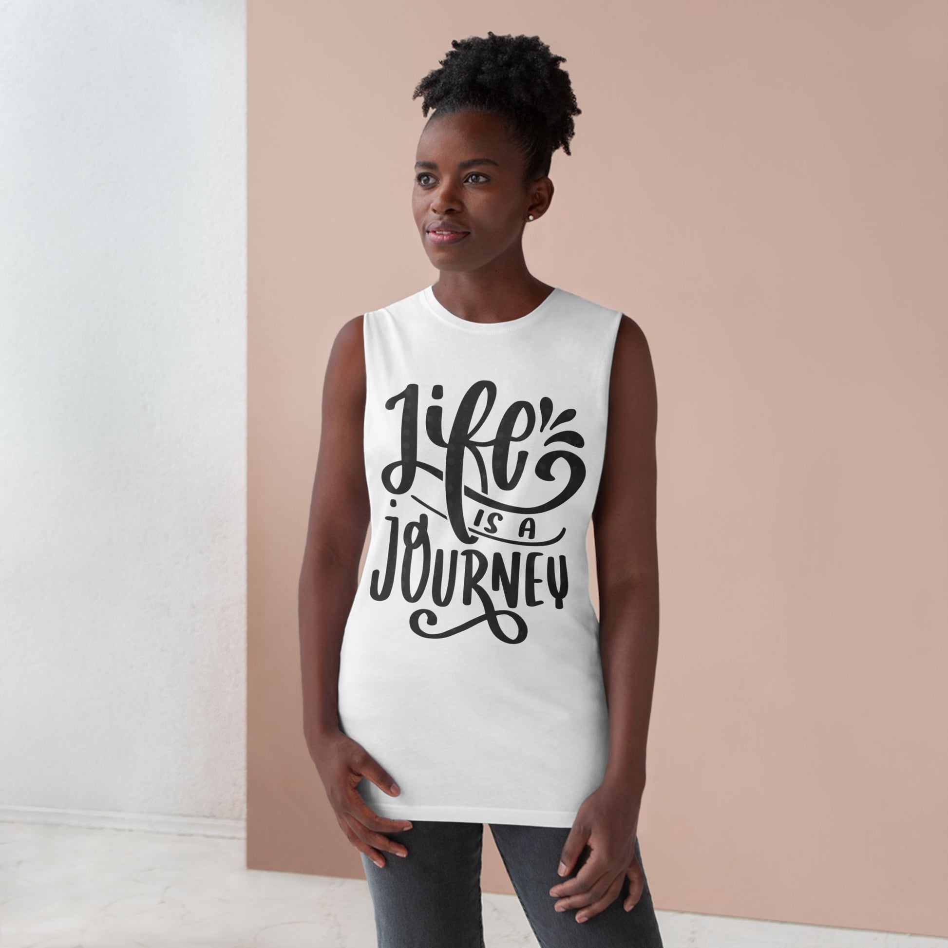 Inspirational Unisex Tank Top - 'Life is a Journey' & 'Things Change Around You'