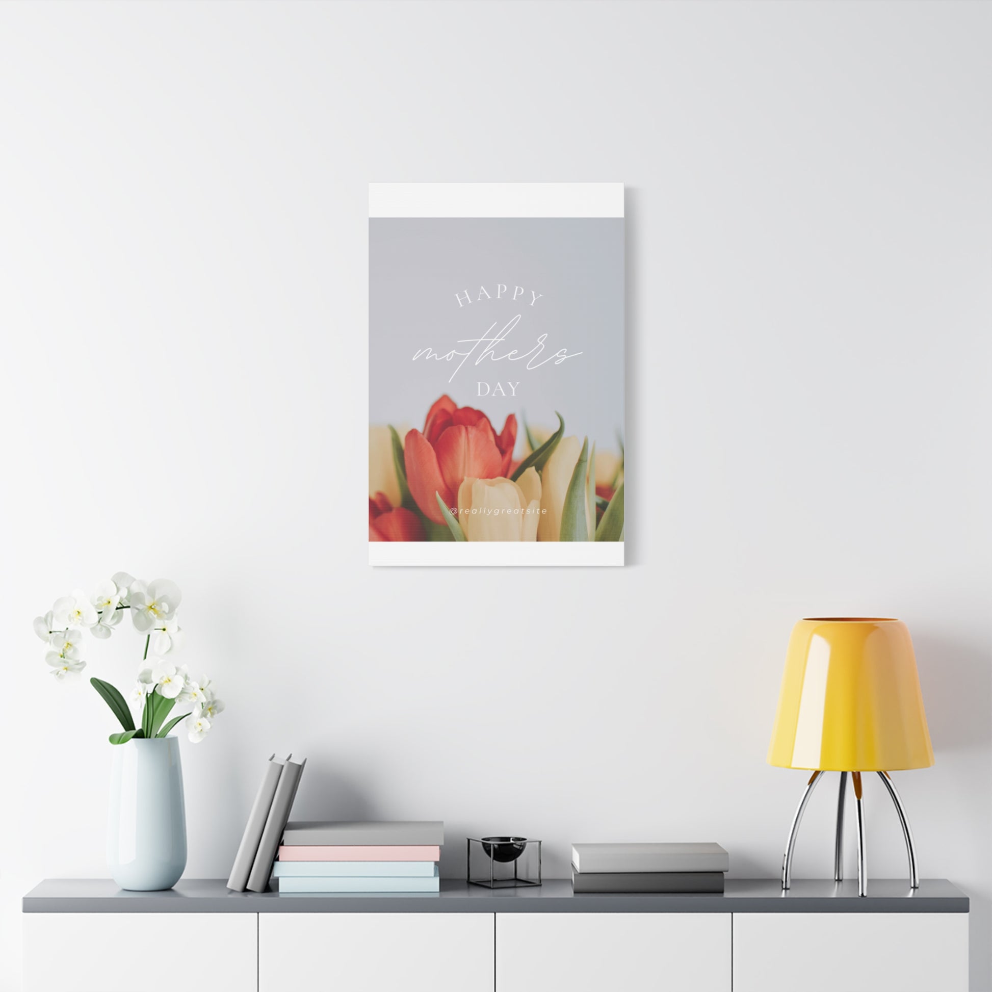 Mother's Day Matte Canvas Wall Art - Floral Design