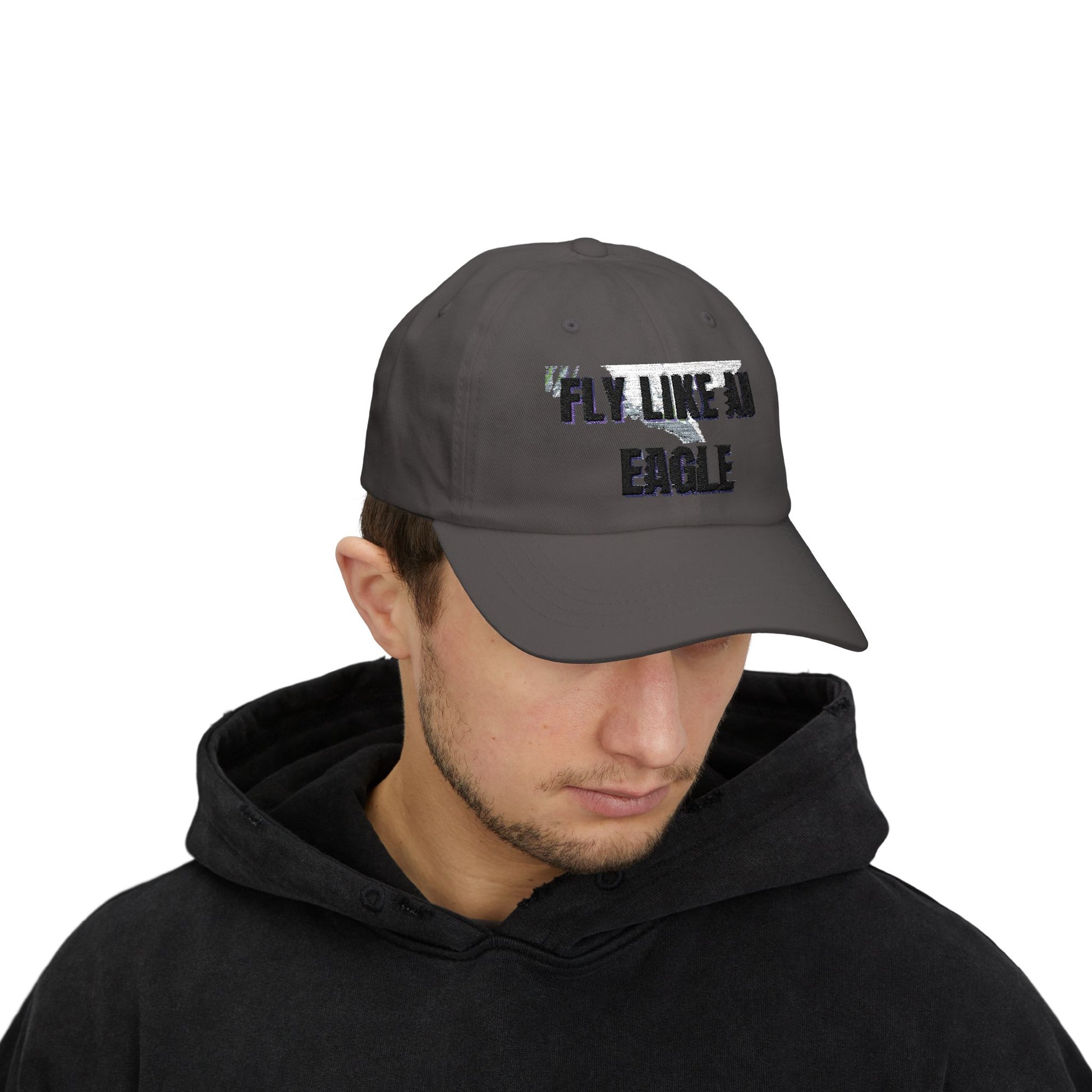 Fly Like an Eagle Dad Cap - Classic White Adjustable Baseball Hat