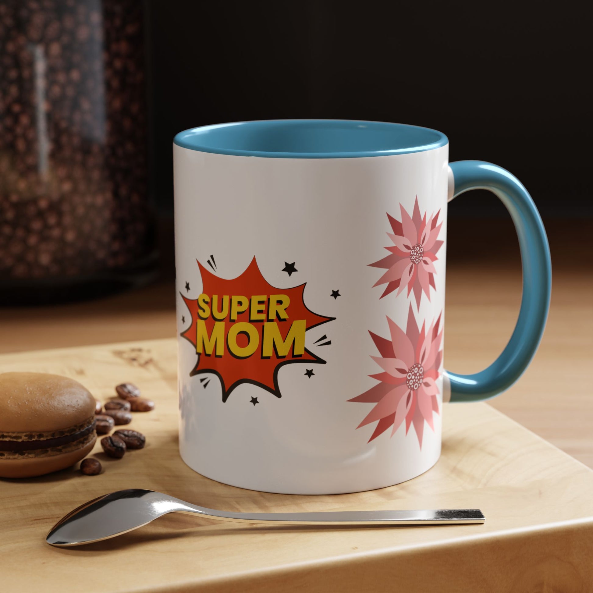 Super Mom Accent Coffee Mug - Perfect Gift for Mother's Day & Birthdays