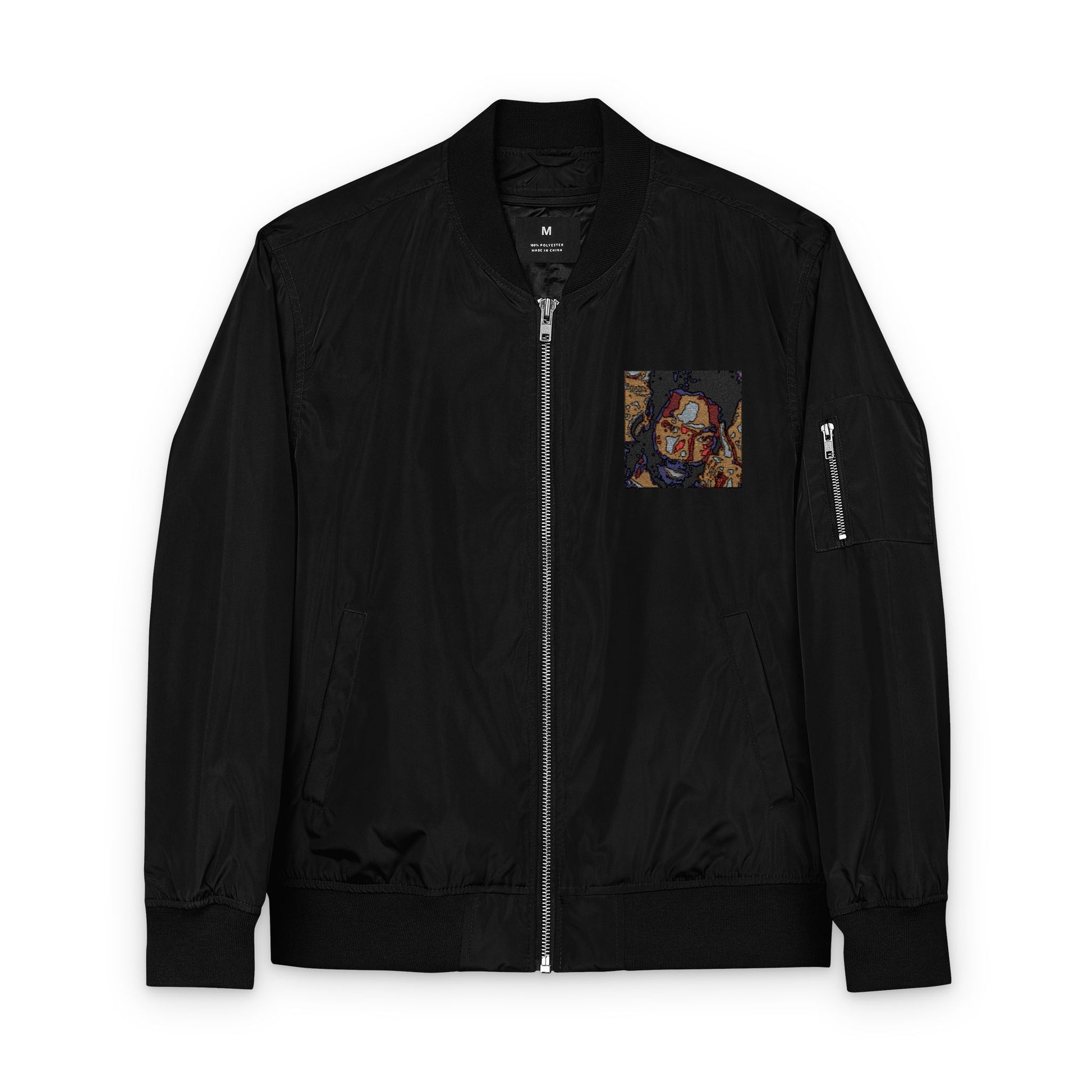 Eco-Friendly Embroidered Bomber Jacket, Stylish Outerwear for Outdoor Adventures, Unisex Fashion, Sustainable Gift, Casual Wardrobe Staple