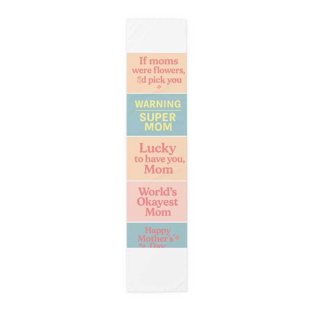 Mother's Day Table Runner - Floral Super Mom Design