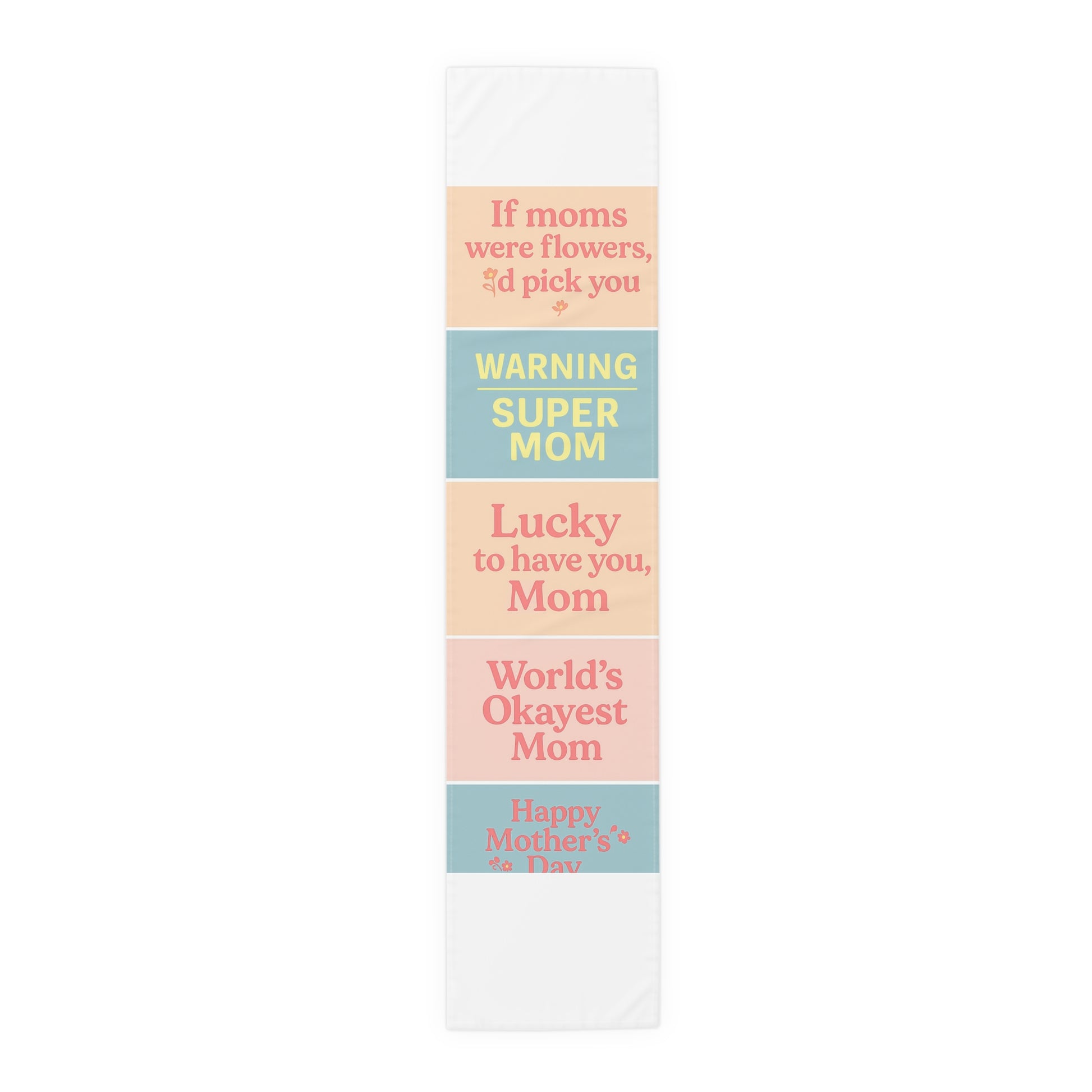 Mother's Day Table Runner - Floral Super Mom Design