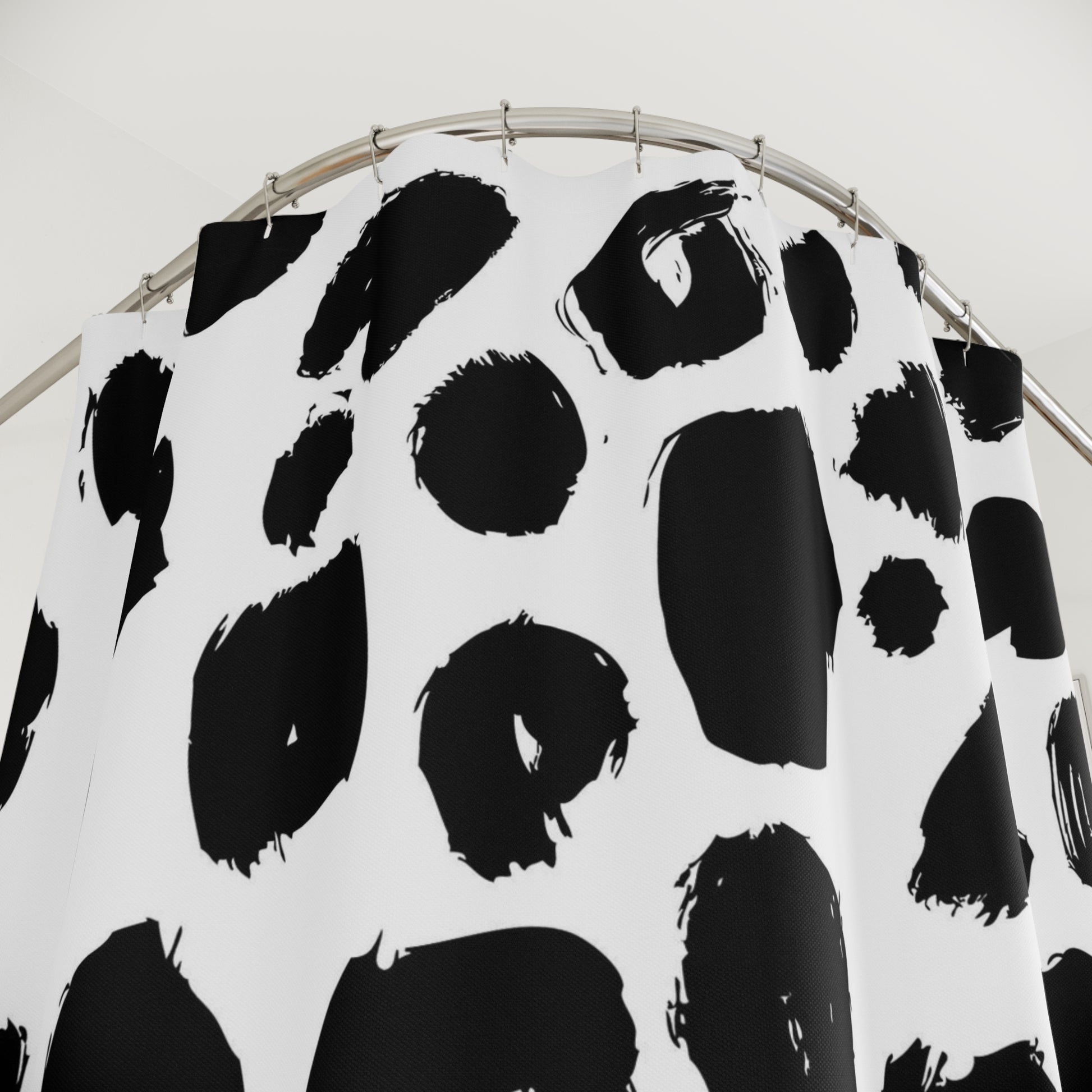 Chic Animal Print Shower Curtain, Modern Bathroom Decor, Leopard Pattern, Black and White, Trendy Home Accessory, Gift for Her