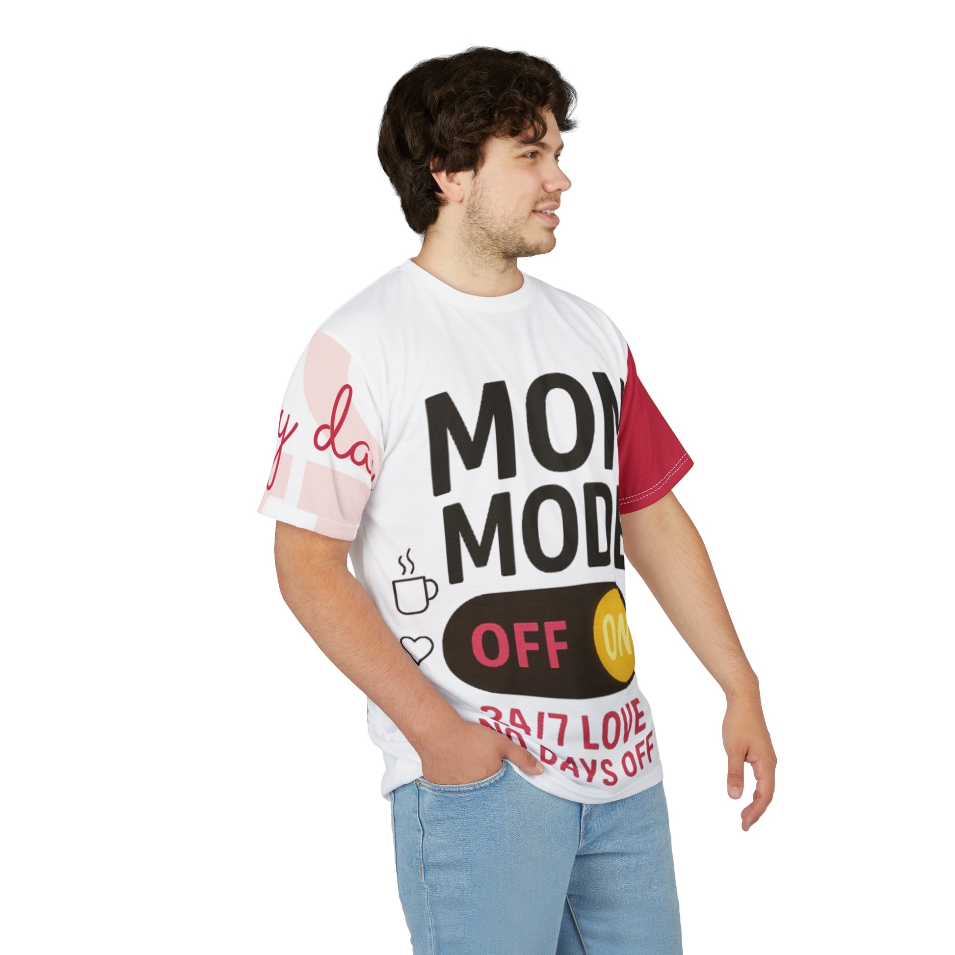 Mom Mode Unisex Cut & Sew Tee - 24/7 Love, No Days Off - Perfect Gift for Moms