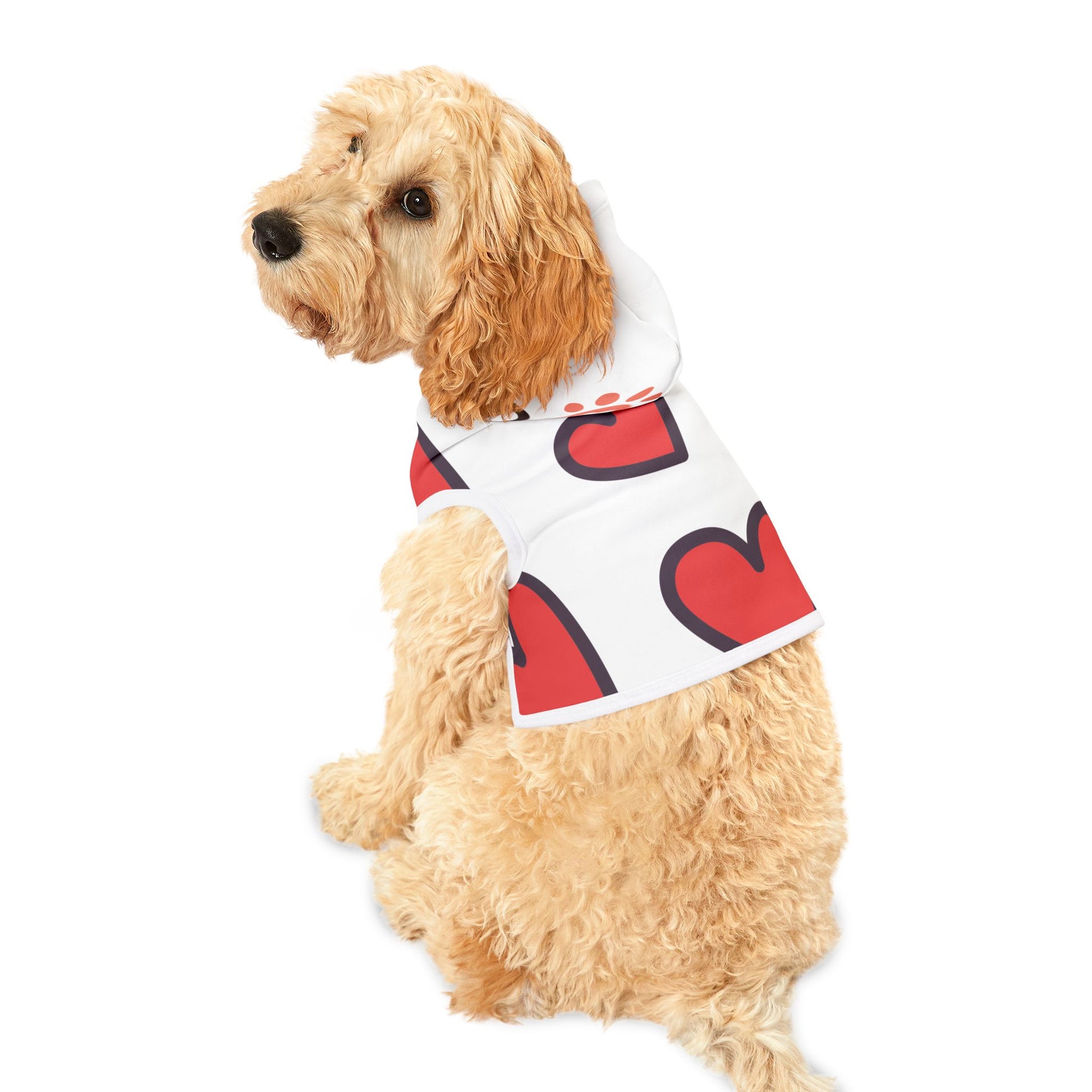 Cute Heart Pattern Pet Hoodie - Dog Mom Gift