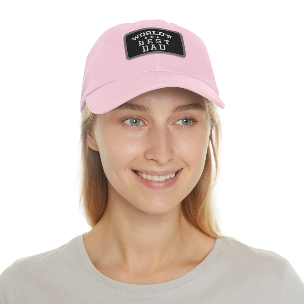 World's Best Dad Leather Patch Dad Hat