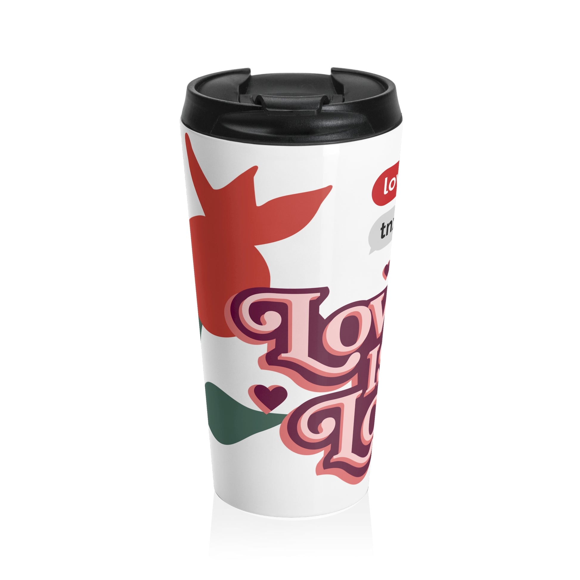 Love Is in the Air Travel Mug - Floral Design - Perfect for Coffee Lovers