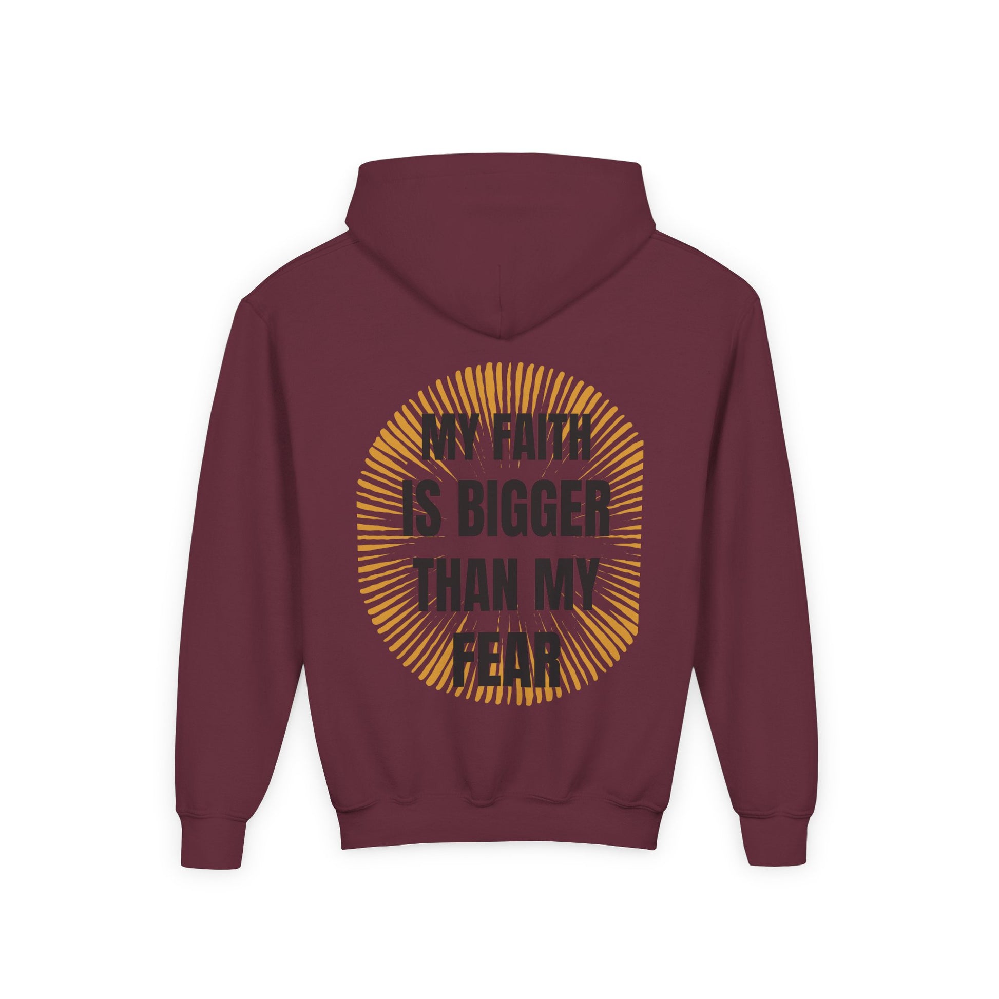 Inspirational Youth Hoodie - "Faith Over Fear" Design