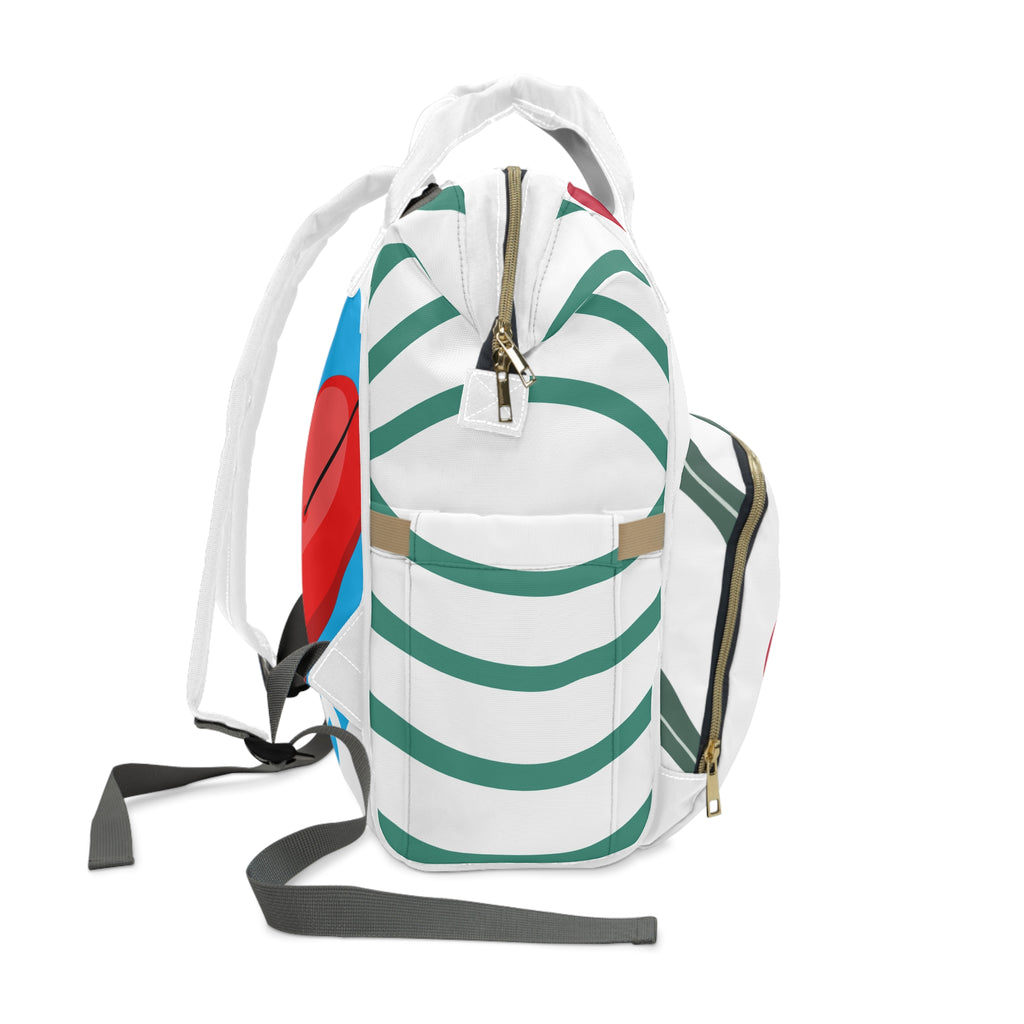 Cute Heart Pattern Multifunctional Diaper Backpack - Perfect for New Moms