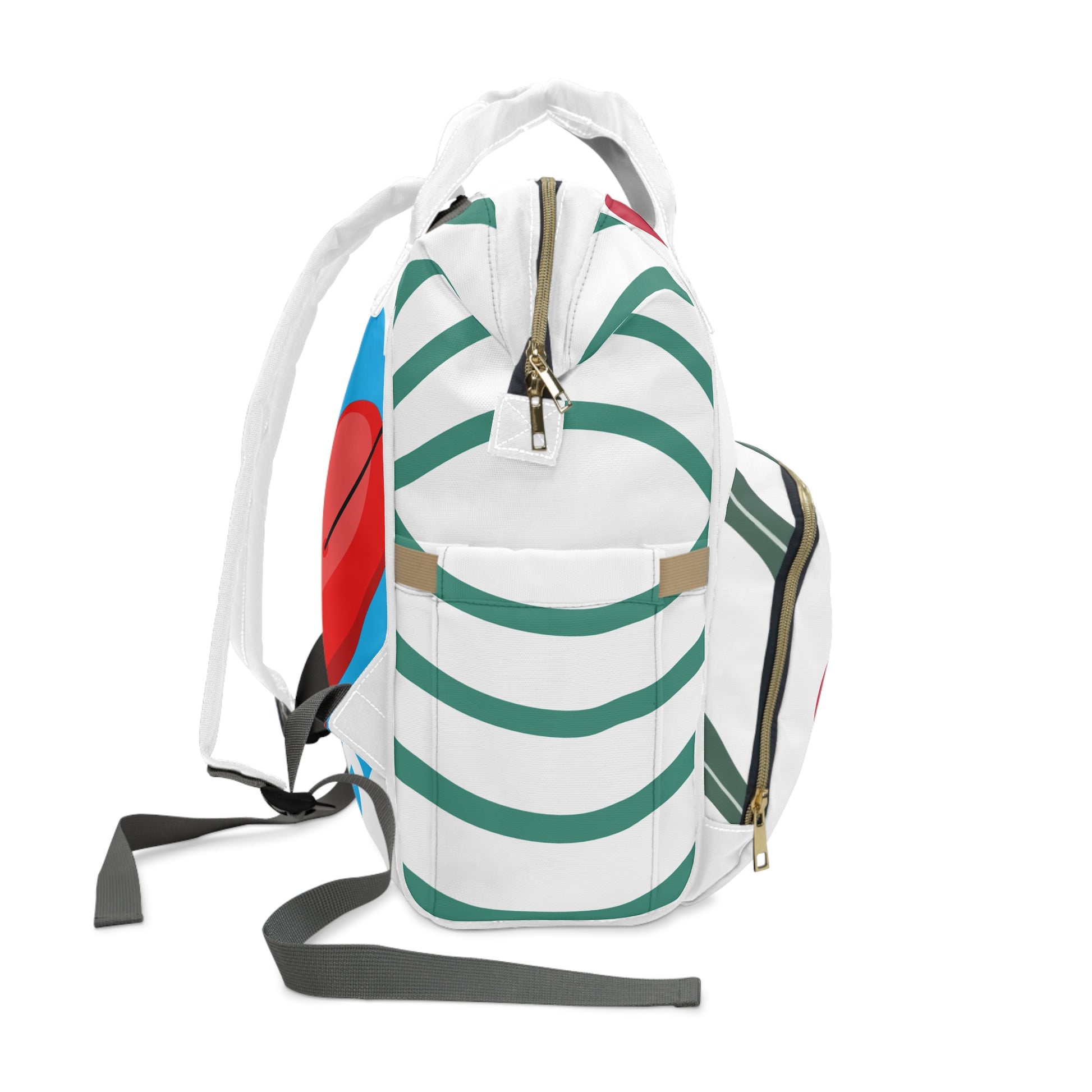 Cute Heart Pattern Multifunctional Diaper Backpack - Perfect for New Moms
