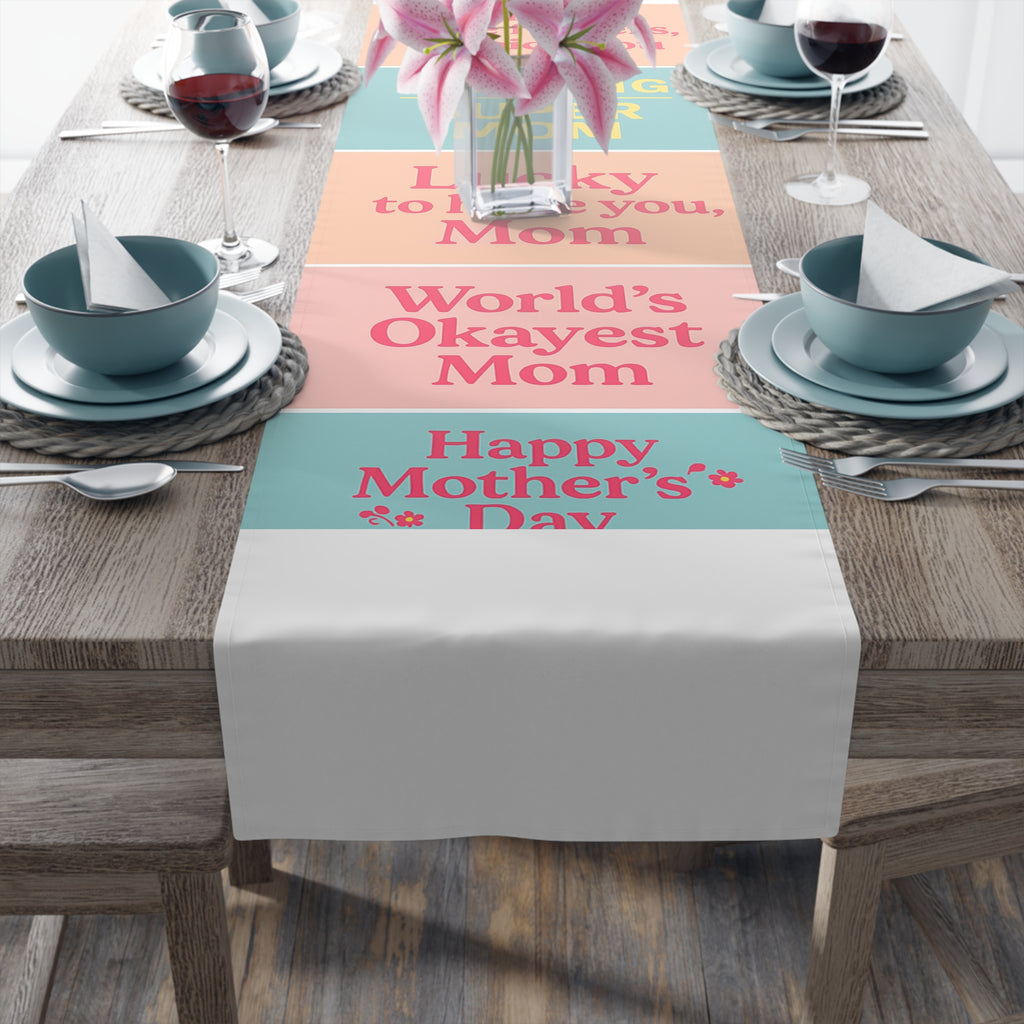 Mother's Day Table Runner - Floral Super Mom Design
