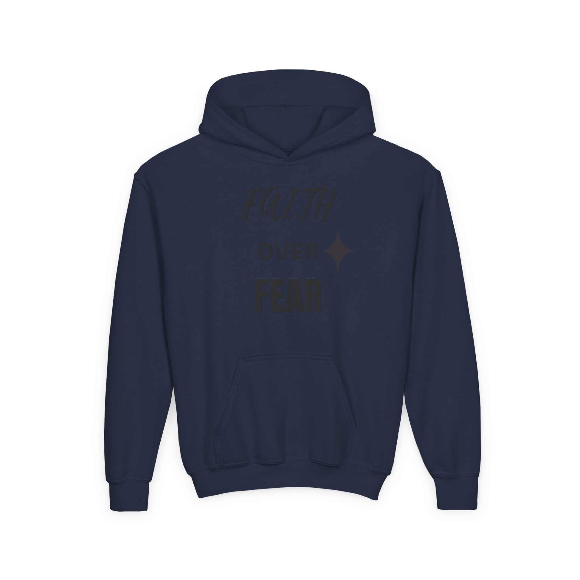 Inspirational Youth Hoodie - "Faith Over Fear" Design