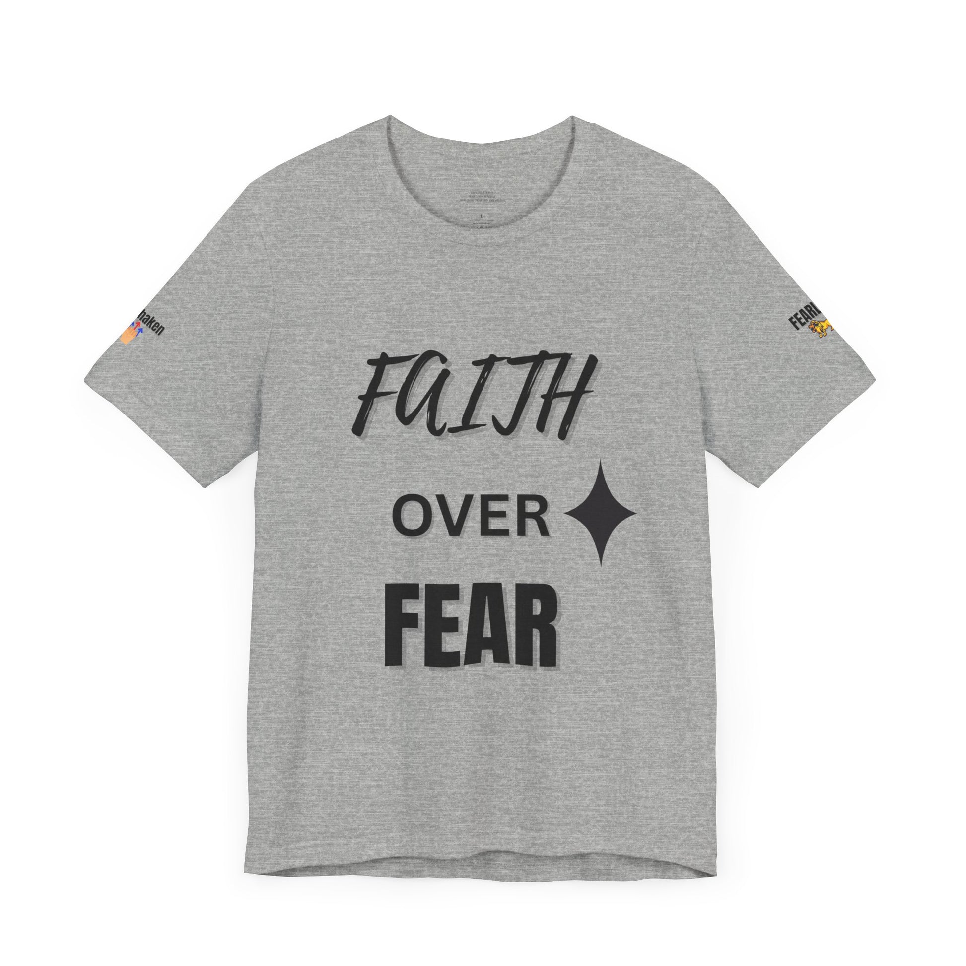 Faith Over Fear T-Shirt for Inspiration and Empowerment, Unisex Short Sleeve Tee for Motivational Gifts, Spiritual Apparel, Mindfulness