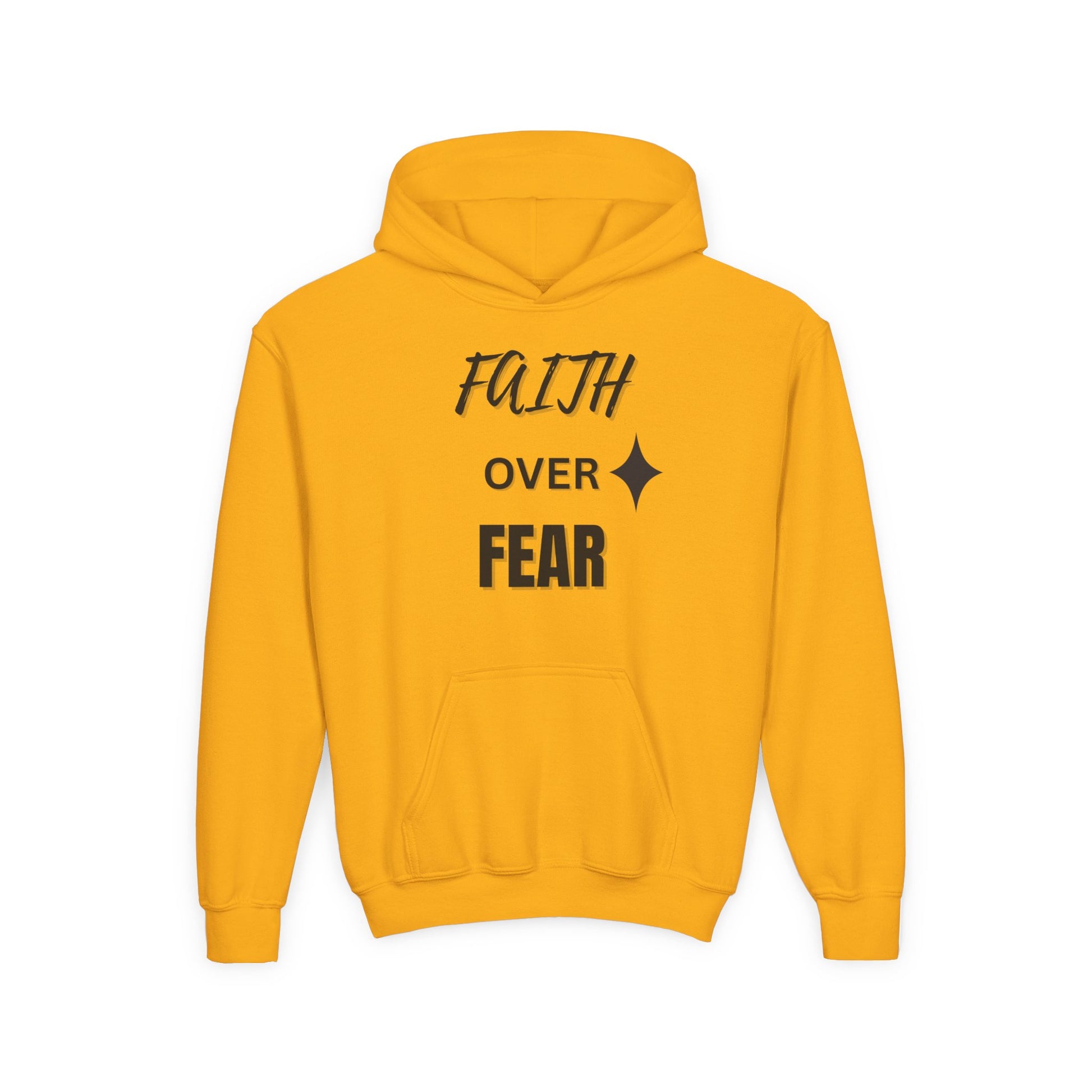 Inspirational Youth Hoodie - "Faith Over Fear" Design