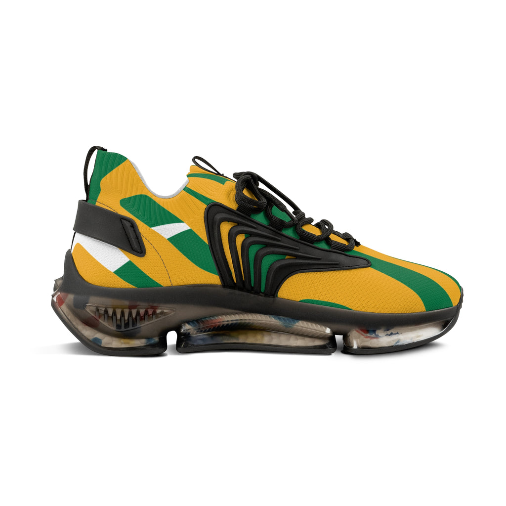 Stylish Men's Mesh Sneakers - Trendy Yellow and Green Athletic Shoes