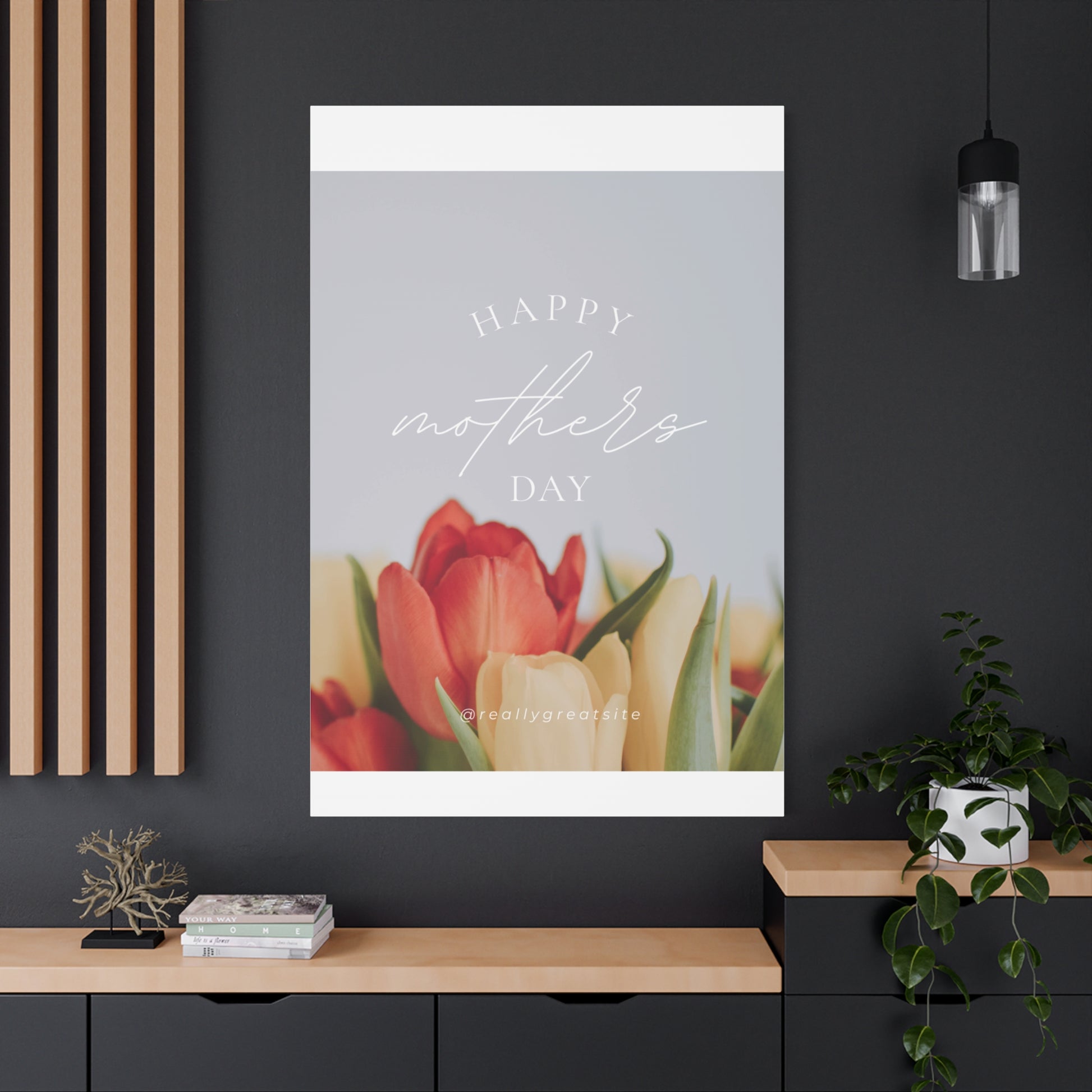 Mother's Day Matte Canvas Wall Art - Floral Design