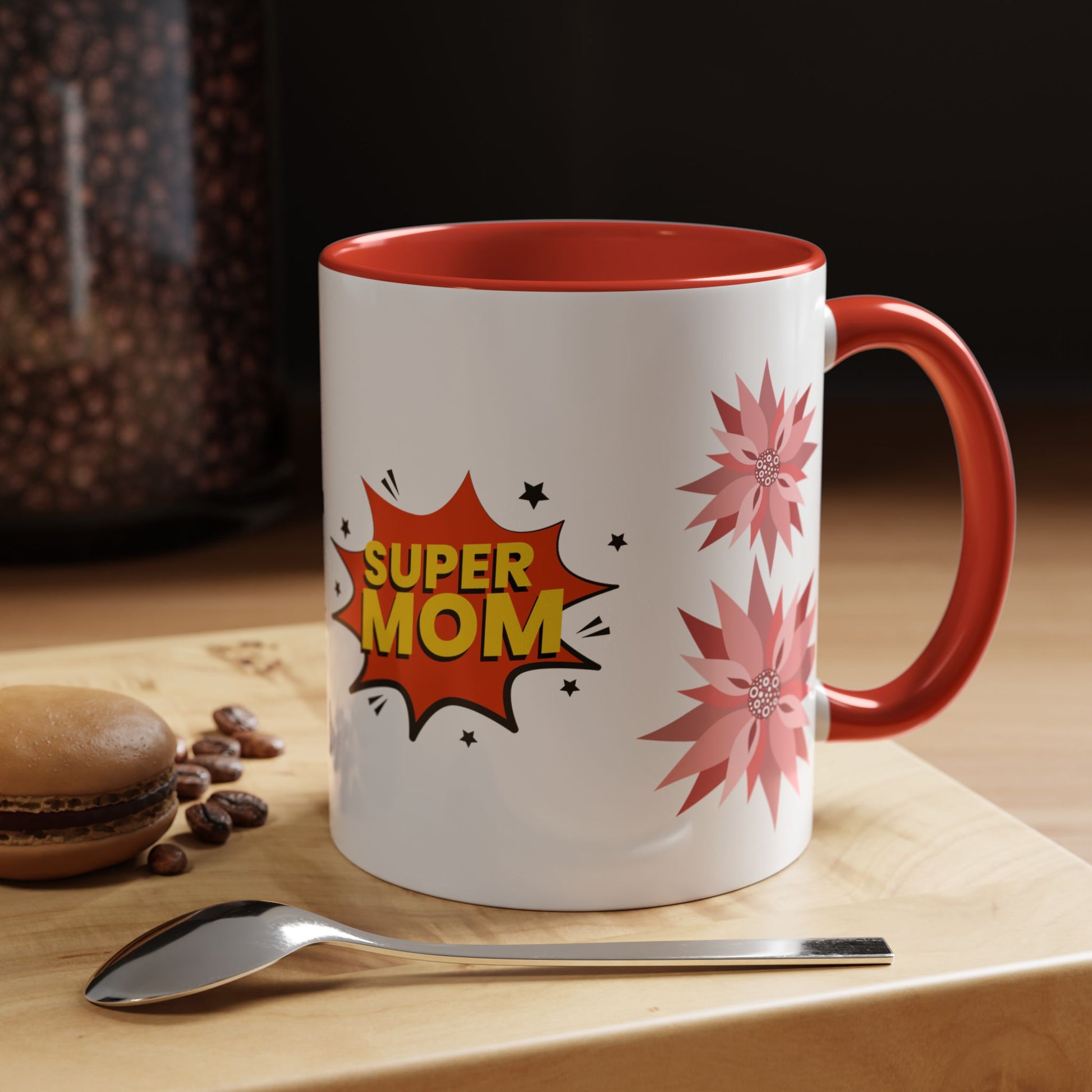 Super Mom Accent Coffee Mug - Perfect Gift for Mother's Day & Birthdays