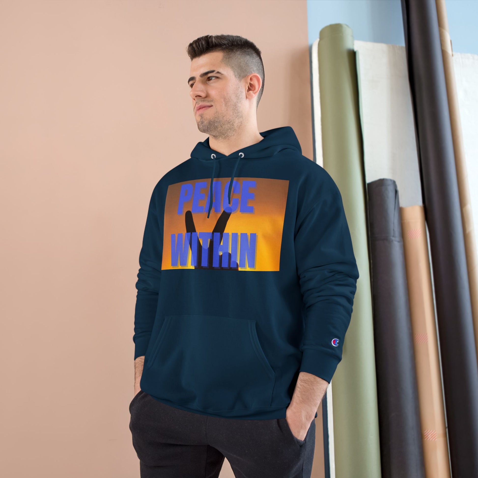 Champion Hoodie - Peace Within & Fly Like an Eagle | Inspirational Apparel